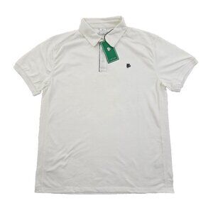 Organic Cotton Polo Shirt Men's L Large White Short Sleeve NEW Pickleball Tennis